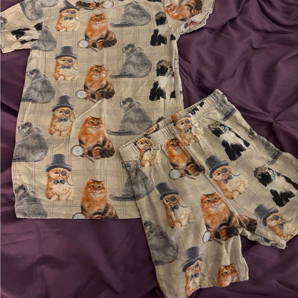 Posh Peanut Bamboo Mystery Cat Pajamas 2T CONVERTED!! PLAY!!